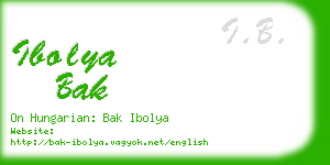 ibolya bak business card